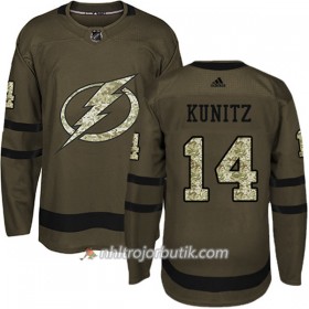 Män Ishockey Tampa Bay Lightning Tröja Chris Kunitz 14 Adidas 2017-2018 Camo Grön Authentic